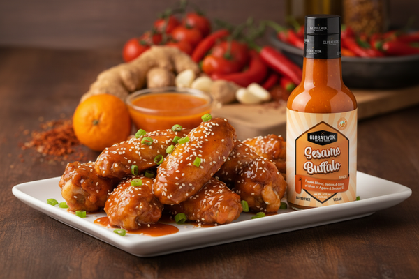 Sesame Buffalo Wings & Stir Fry Bowl Recipe
