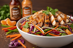 Asian Chopped Salad with Correct Sauce Bottles